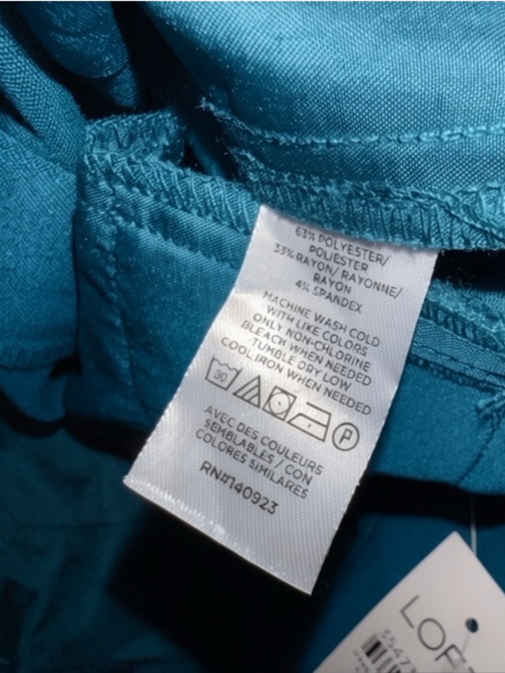 LOFT Devin Belted Slim Bi-Stretch Ankle Pants Teal Size 8 NWT - Picture 7 of 9
